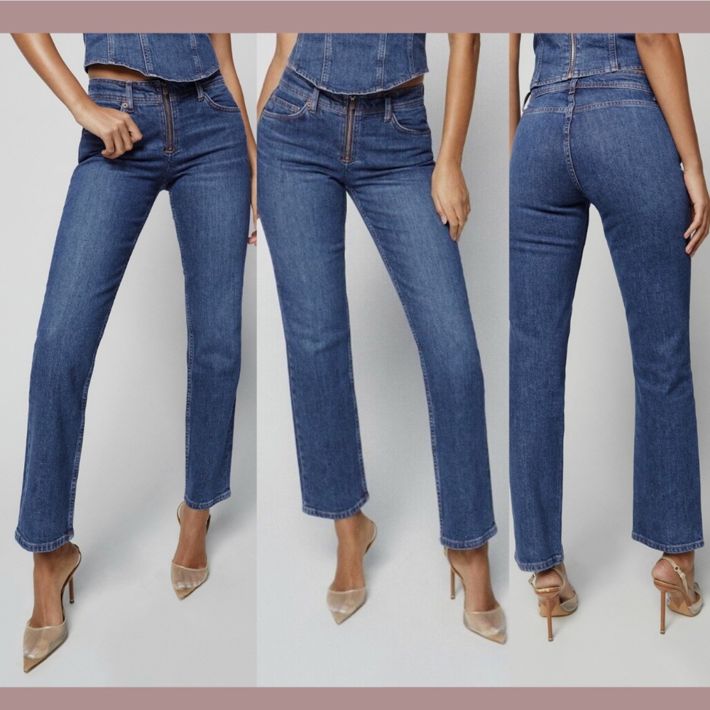 NWT Reformation [‎ 25 ] Julianna Exposed Zip Straight Leg Jeans Mesa